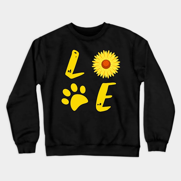 Funny Dog sunflower Crewneck Sweatshirt by BeDesignerWorld